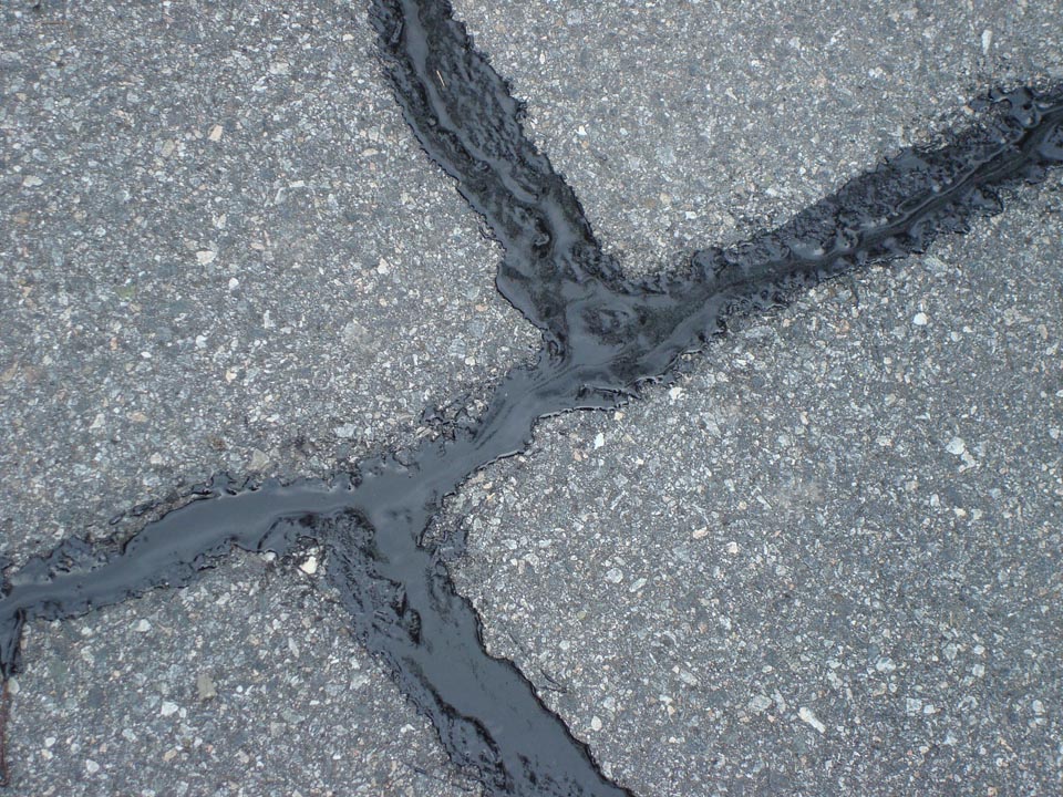 Cracked Asphalt Driveway